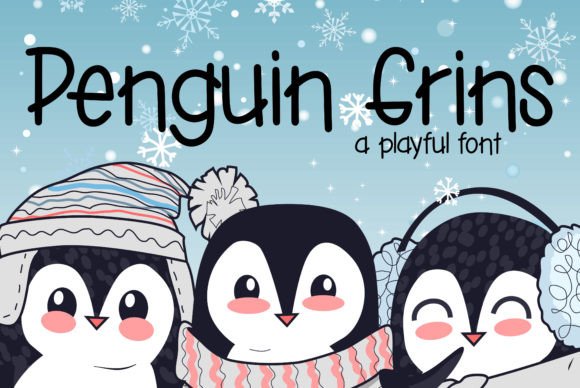 Penguin Grins: A Playful Font for Winter Branding